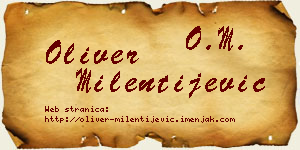 Oliver Milentijević vizit kartica